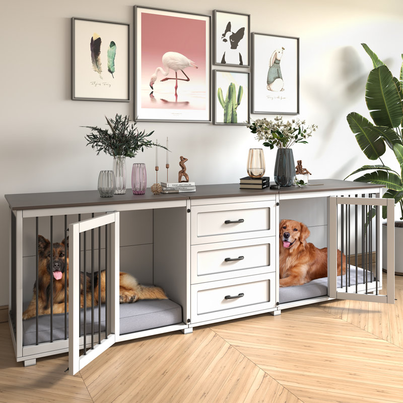 Tucker Murphy Pet™ Furniture Style Wooden Dog Crate With 3 Drawer 32